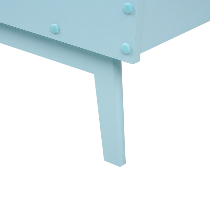 Beliani-BONNAC-Eenpersoonsbed-Lichtblauw-90 x 200 cm-Dennenhout