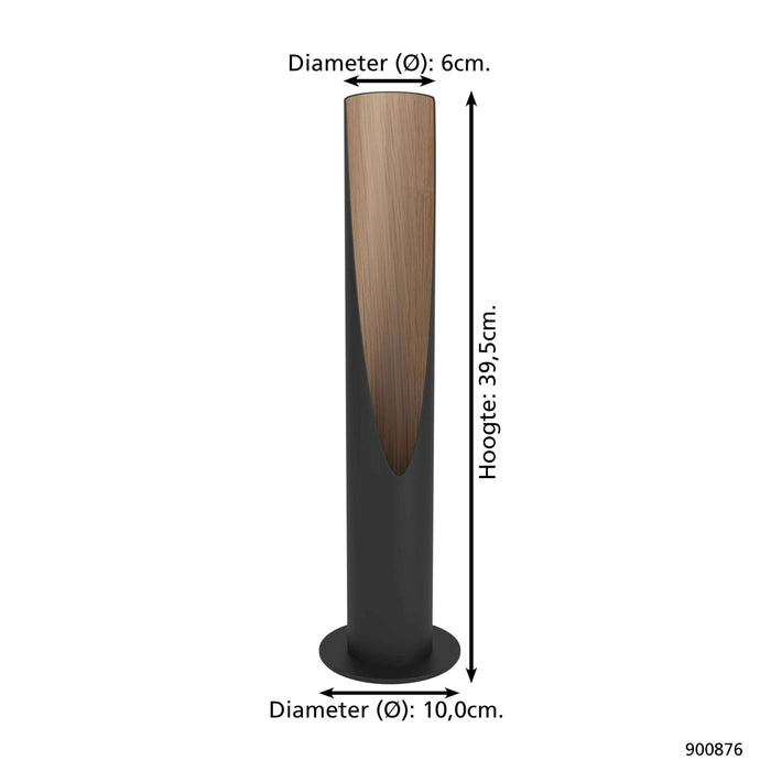 EGLO Barbotto Tafellamp - GU10 - 39,5 cm - Zwart|Bruin - Staal