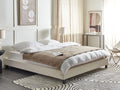 Beliani-ROANNE-Tweepersoonsbed-Lichtbeige-180 x 200 cm-Bouclé