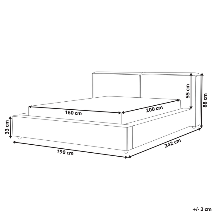 Beliani - LINARDS - Bed - Wit - 160 x 200 cm - Bouclé