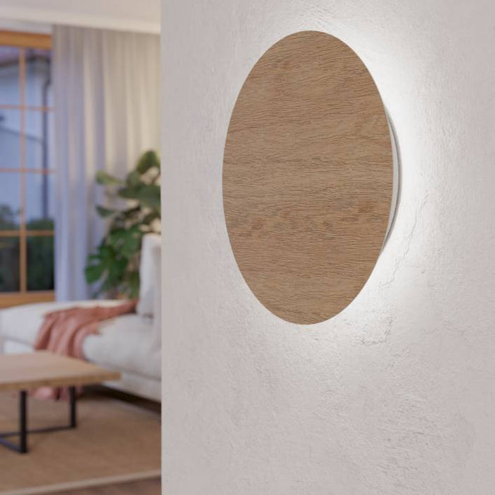 EGLO Alamilo Wandlamp - LED - Ø 22 cm - Bruin - Hout