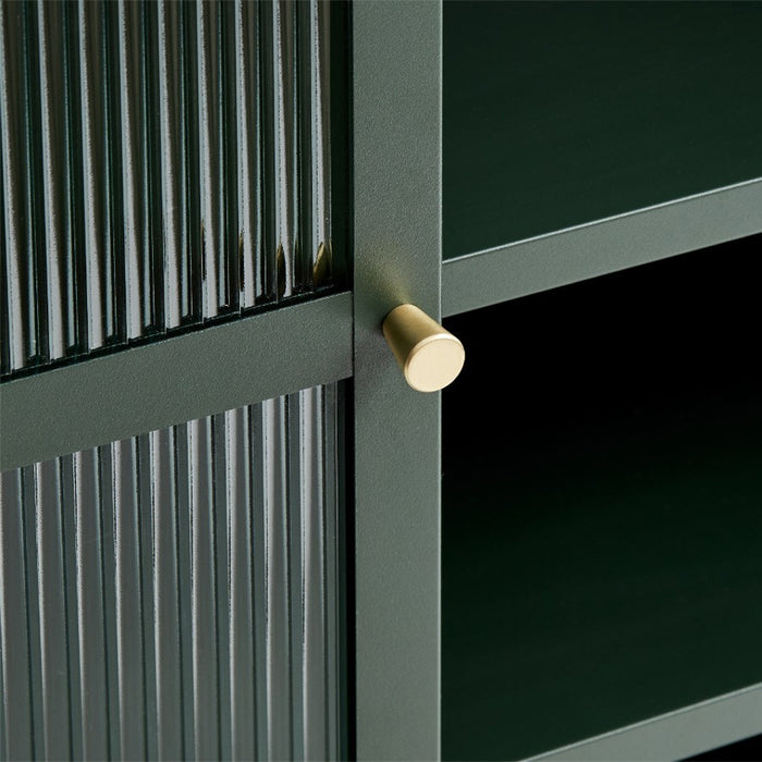 by fonQ Opal Vitrinekast - H 140 cm - Olijfgroen