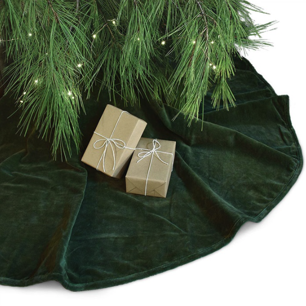 Unique Living - Treeskirt Kelsey 120Øcm dark green - Kerstboomkleed