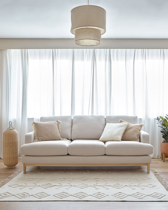 Kave Home Mihaela 3-Zitsbank - Wit