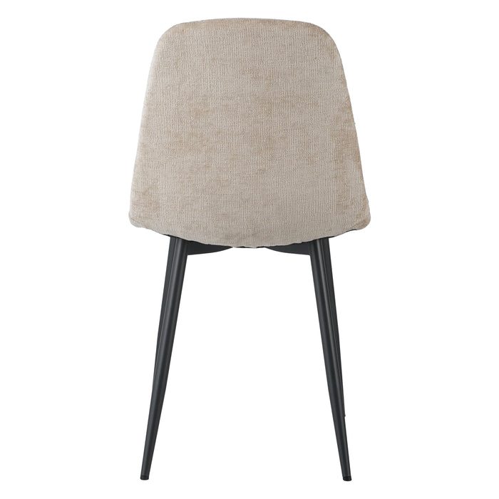 by fonQ basic Sweep Eetkamerstoel Chenille - Set van 4 - Beige