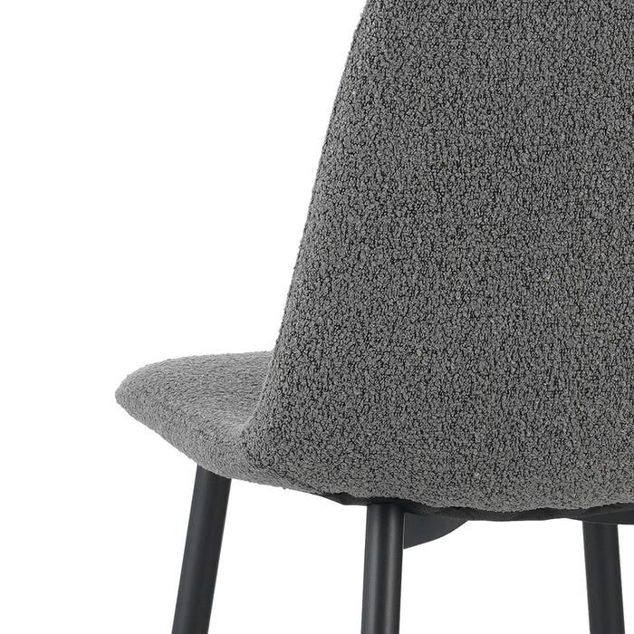 by fonQ basic Sweep Eetkamerstoel Bouclé - Set van 4 - Grijs