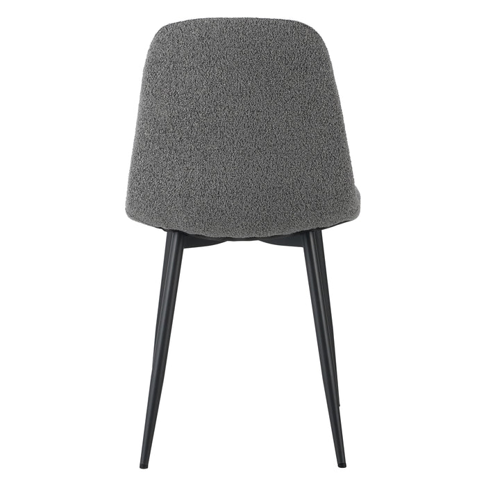 by fonQ basic Sweep Eetkamerstoel Bouclé - Set van 4 - Grijs