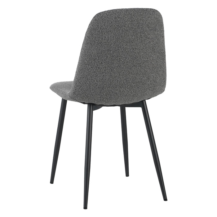 by fonQ basic Sweep Eetkamerstoel Bouclé - Set van 4 - Grijs