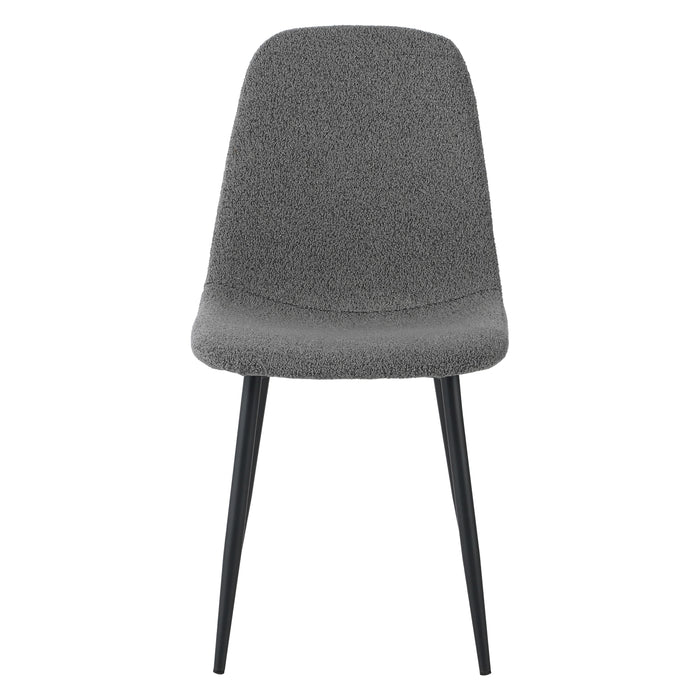 by fonQ basic Sweep Eetkamerstoel Bouclé - Set van 4 - Grijs