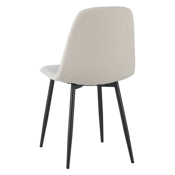 by fonQ basic Sweep Eetkamerstoel Bouclé - Set van 4 - Crème