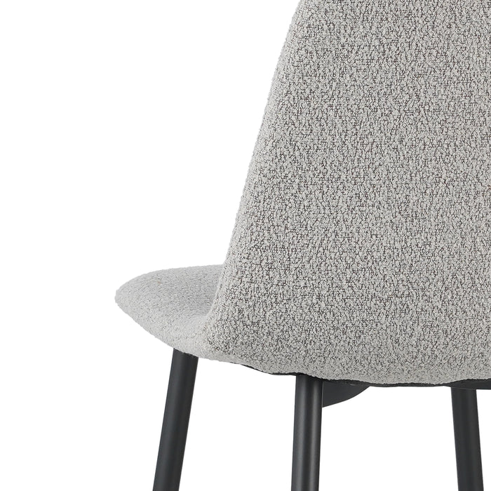 by fonQ basic Sweep Eetkamerstoel Bouclé - Set van 4 - Naturel Melange
