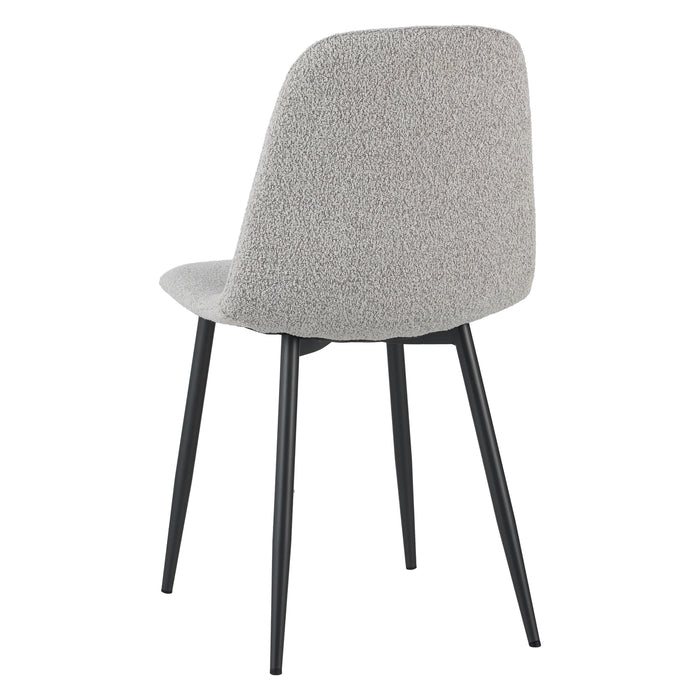 by fonQ basic Sweep Eetkamerstoel Bouclé - Set van 4 - Naturel Melange