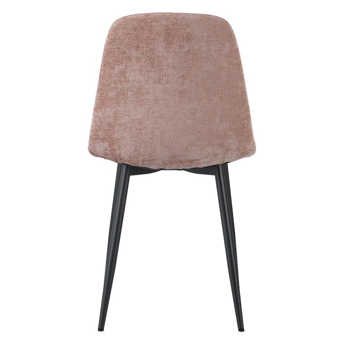 by fonQ basic Sweep Eetkamerstoel Chenille - Set van 4 - Oudroze