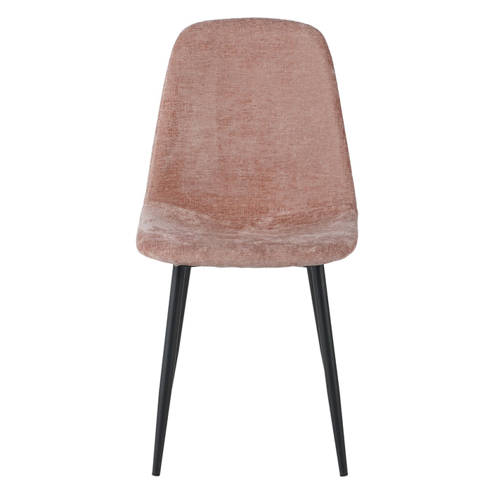 by fonQ basic Sweep Eetkamerstoel Chenille - Set van 4 - Oudroze