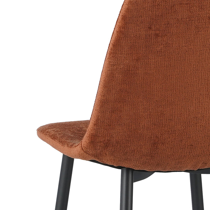 by fonQ basic Sweep Eetkamerstoel Chenille - Set van 4 - Terra
