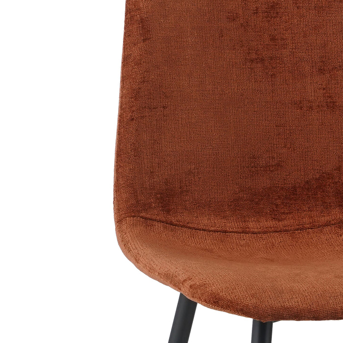 by fonQ basic Sweep Eetkamerstoel Chenille - Set van 4 - Terra