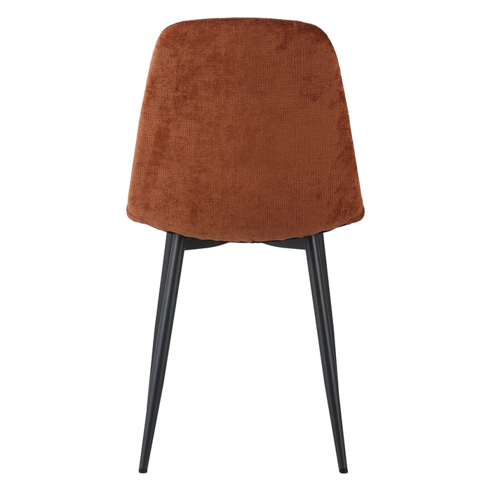 by fonQ basic Sweep Eetkamerstoel Chenille - Set van 4 - Terra