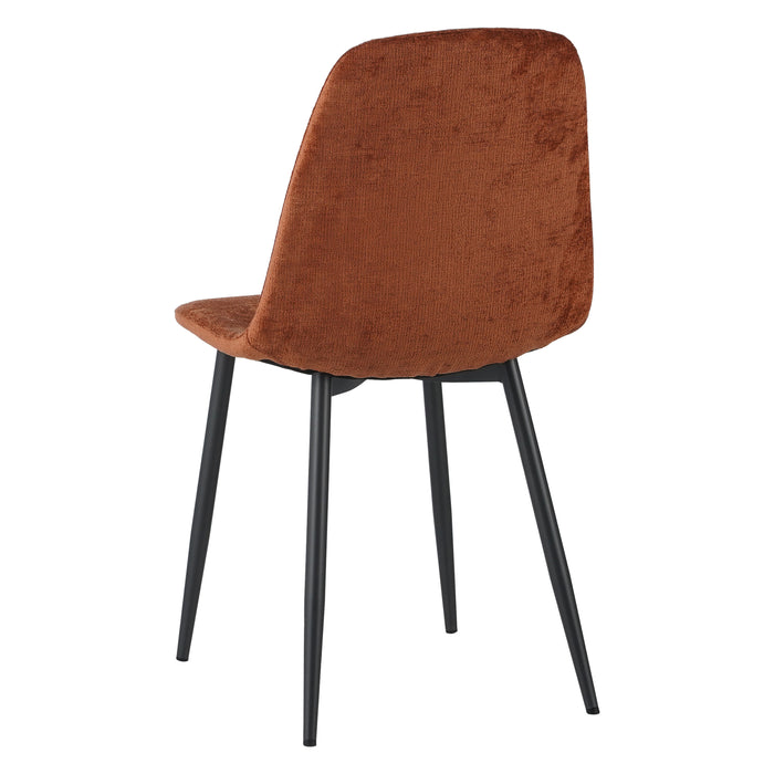 by fonQ basic Sweep Eetkamerstoel Chenille - Set van 4 - Terra
