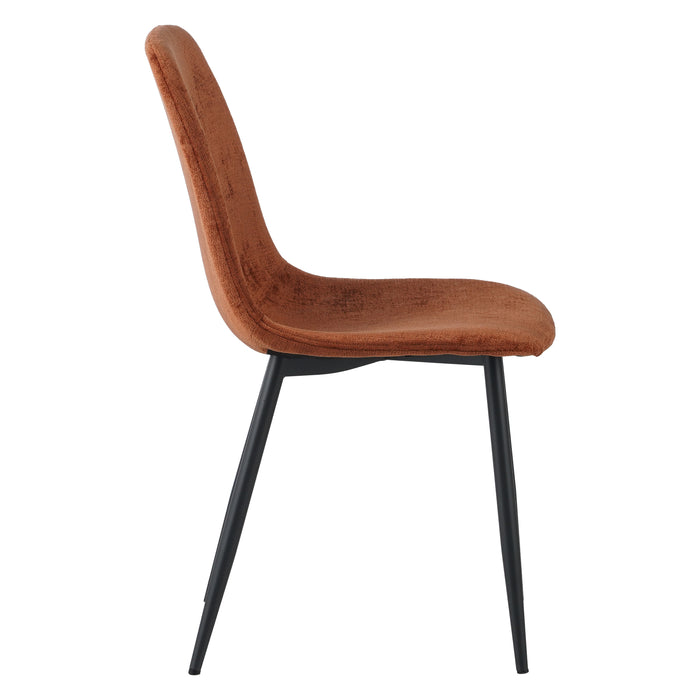 by fonQ basic Sweep Eetkamerstoel Chenille - Set van 4 - Terra