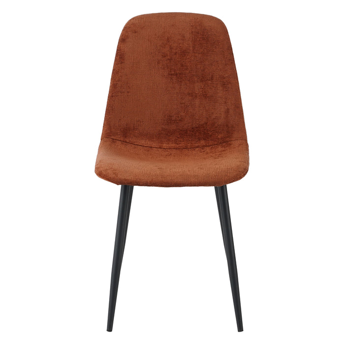 by fonQ basic Sweep Eetkamerstoel Chenille - Set van 4 - Terra