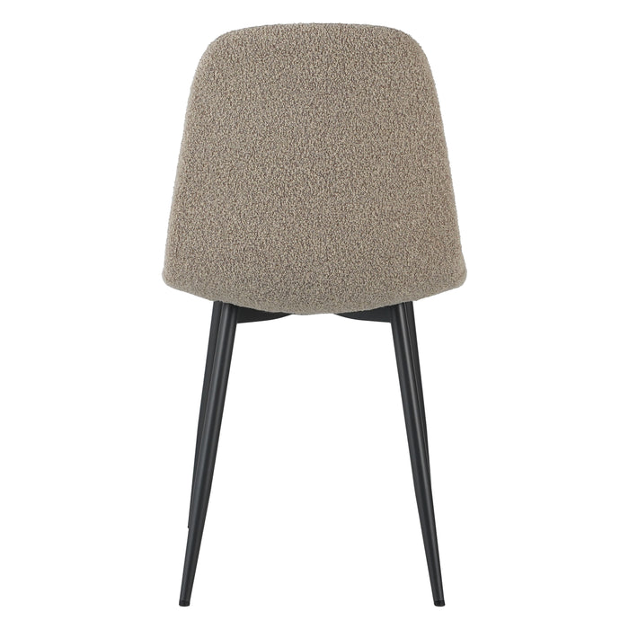 by fonQ basic Sweep Eetkamerstoel Bouclé - Set van 4 - Latte