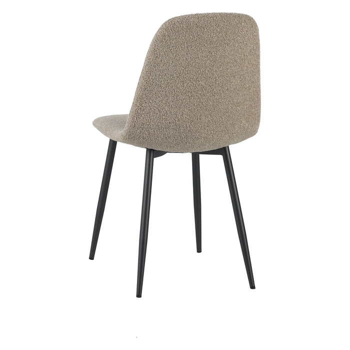 by fonQ basic Sweep Eetkamerstoel Bouclé - Set van 4 - Latte