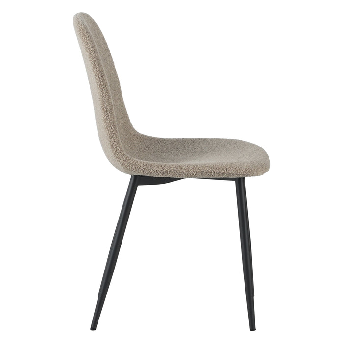 by fonQ basic Sweep Eetkamerstoel Bouclé - Set van 4 - Latte