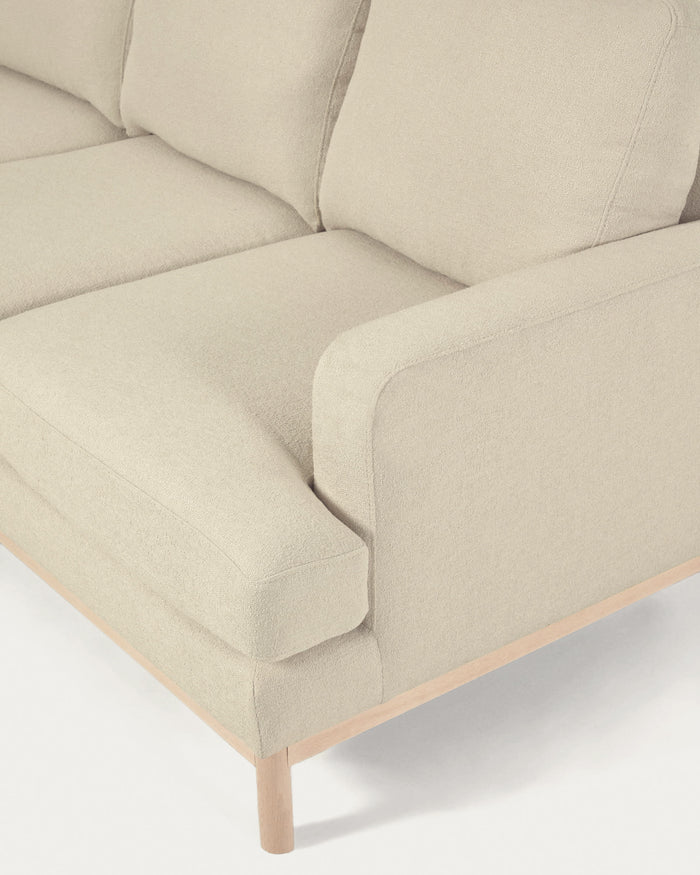 Kave Home Mihaela 3-Zitsbank Chaise Longue Links - Wit