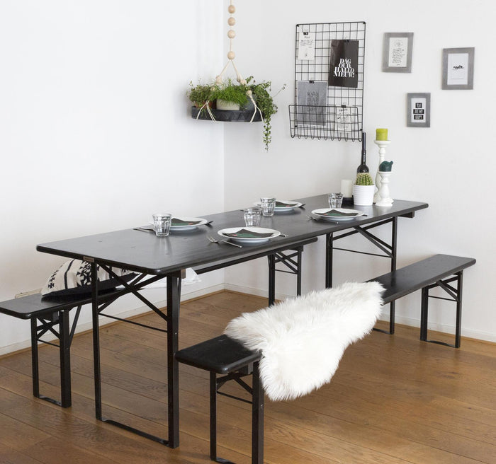 Inklapbare biertafel Berlijn 200 x 70 cm zwart