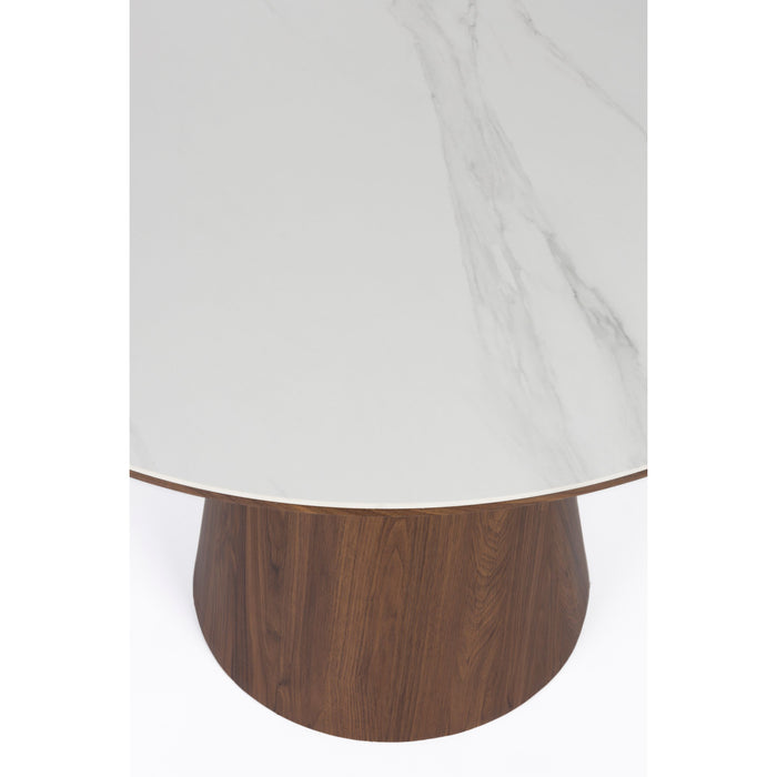 Housecraft Living Almira Eettafel Rond 115 cm Hout Wit| Bruin donker