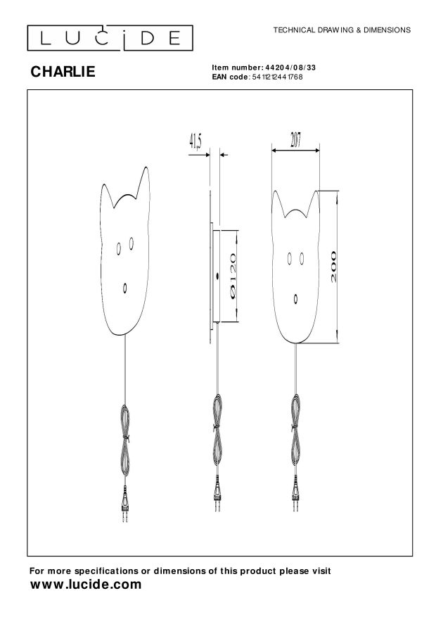Lucide CHARLIE Wandlamp - Groen
