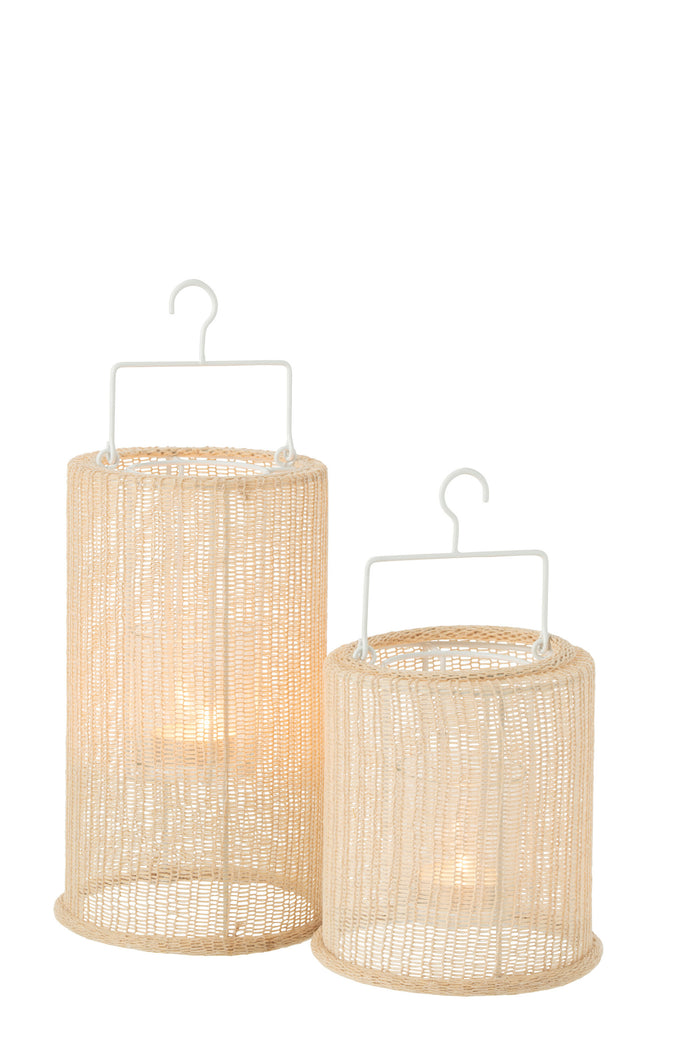 J-Line kerstbal Lijnen Pailletten - glas - bruin - doos van 6