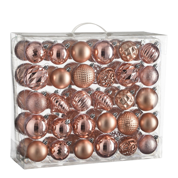 House of Seasons Kerstballen Set - 60 Stuks - Roze