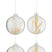 J-Line kerstbal Gedroogde Takjes - glas - transparant|beige - large - doos van 4