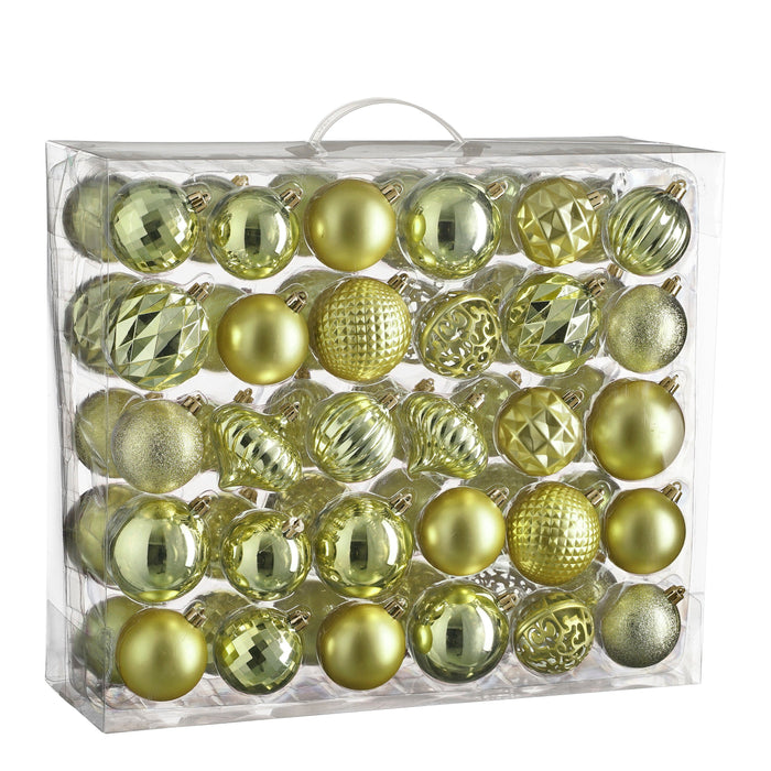 House of Seasons Kerstballen Set - 60 Stuks - Lichtgroen