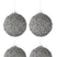 J-Line kerstbal Glitter - glas - smokey grijs - medium - doos van 4
