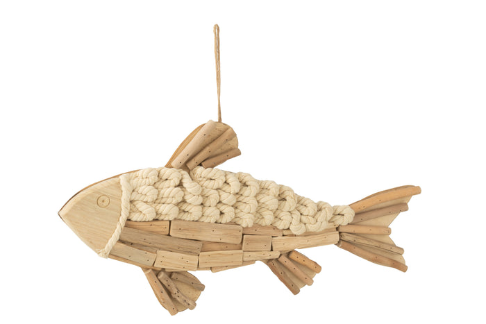 J-Line Hanger Vis - hout - naturel - large