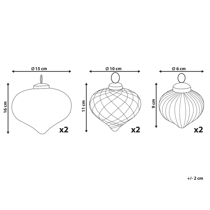 Beliani - ASTRALE - Kerstballen set van 6 - Roze - Glas
