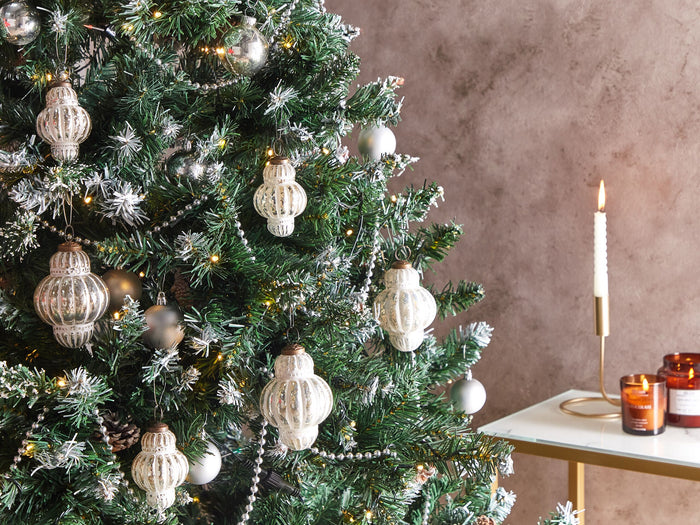 Beliani - CREMEUX - Kerstballen set van 6 - Zilver - Glas