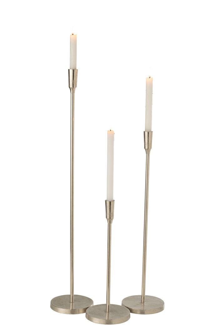 J-Line kandelaar - metaal - zilver - large