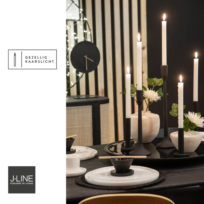 Kandelaar | Metaal | Zwart | 10.5x10.5x (h)41 Cm