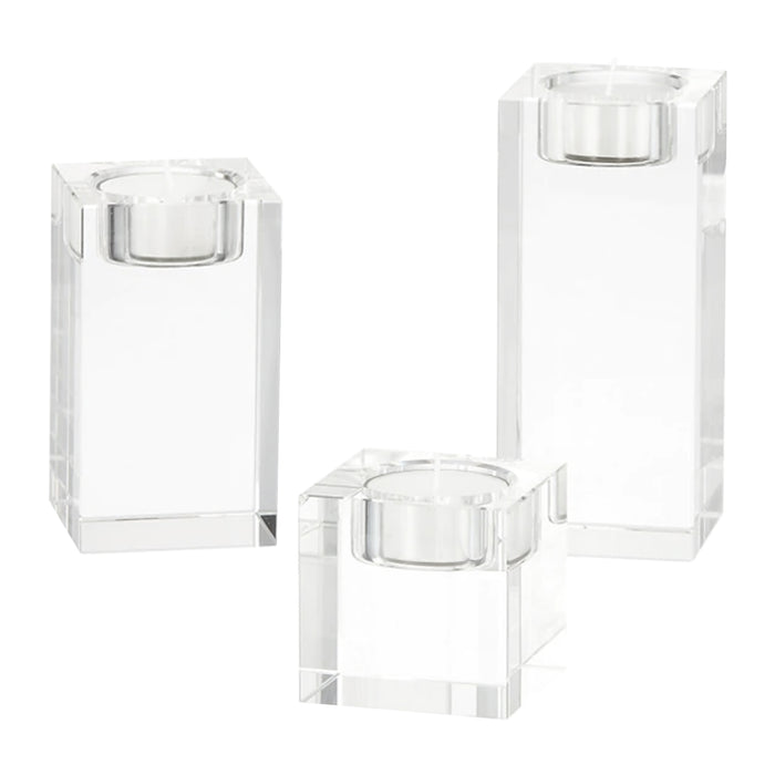 QUVIO Waxinelichthouder - Set van 3 - Glas