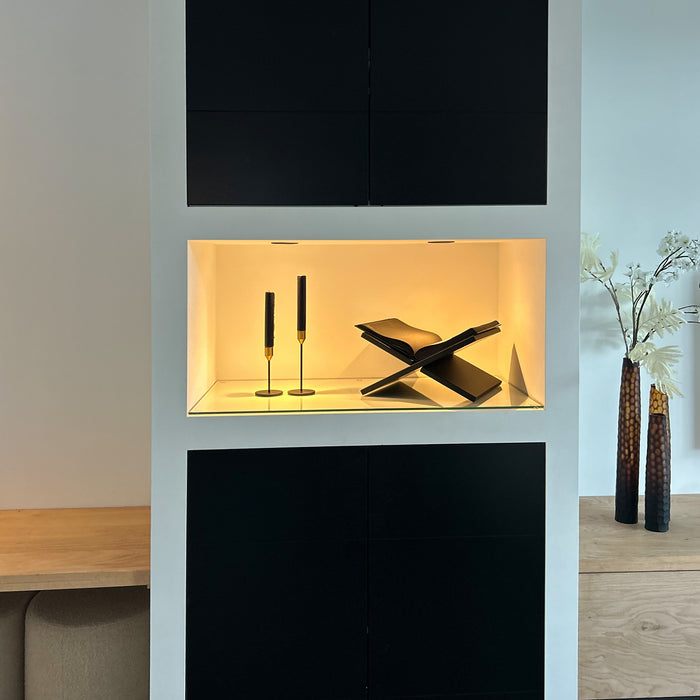 QUVIO Kaarsenstandaard - set van 2 - Metaal - Zwart en Goud