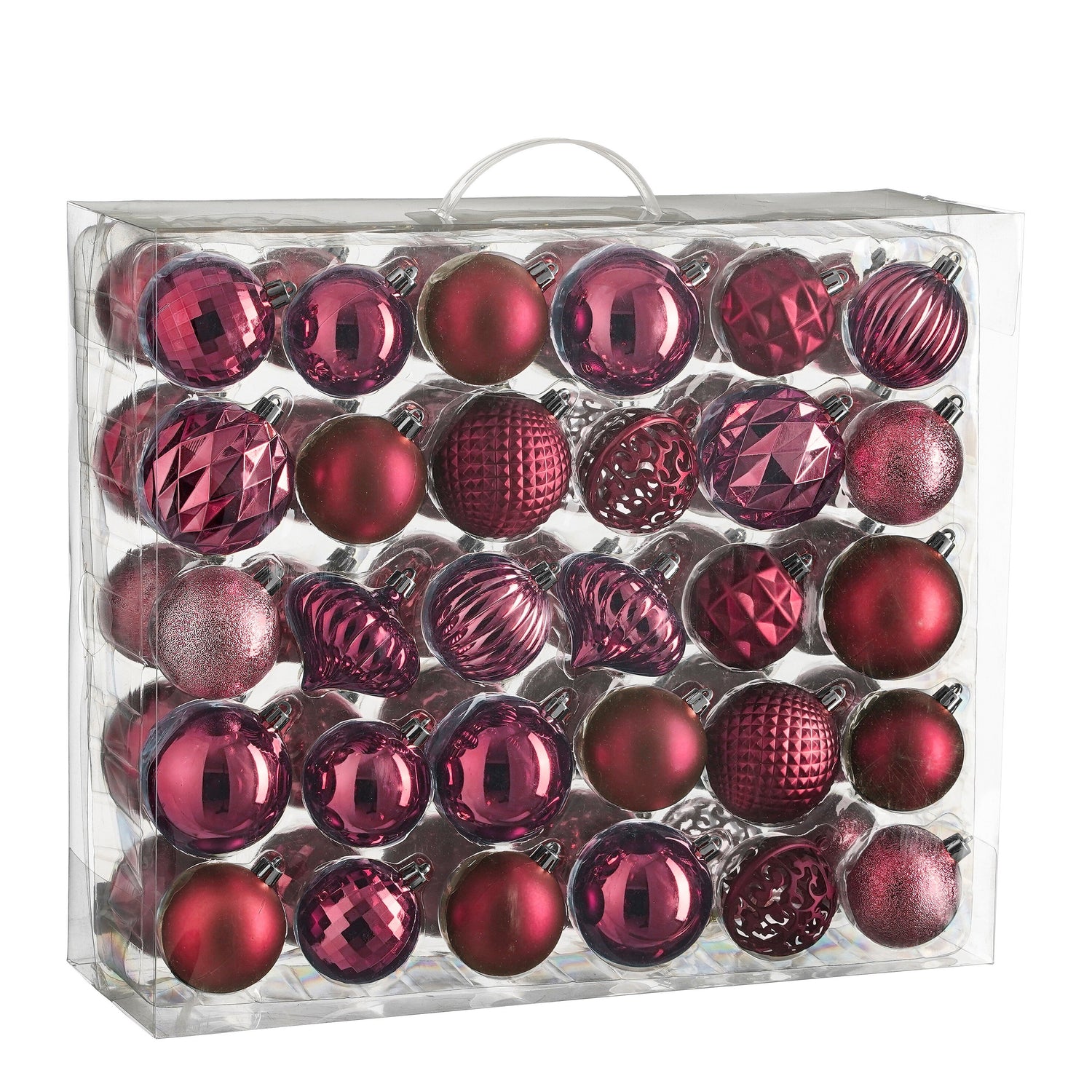 House of Seasons Kerstballen Set - 60 Stuks - Fuchsia