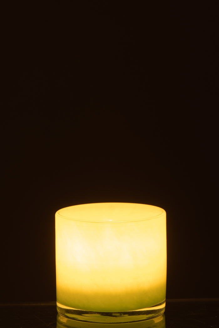 J-Line windlicht Jade - glas - lichtgroen - small