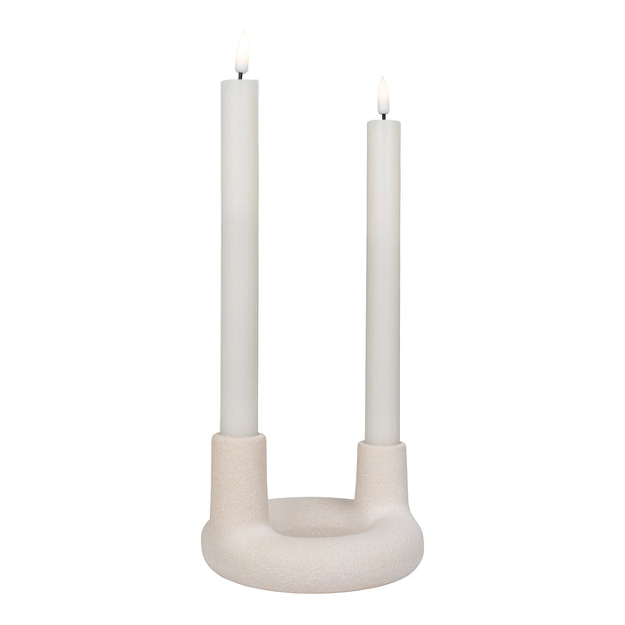 QUVIO Kandelaar beige – Keramiek – Beige