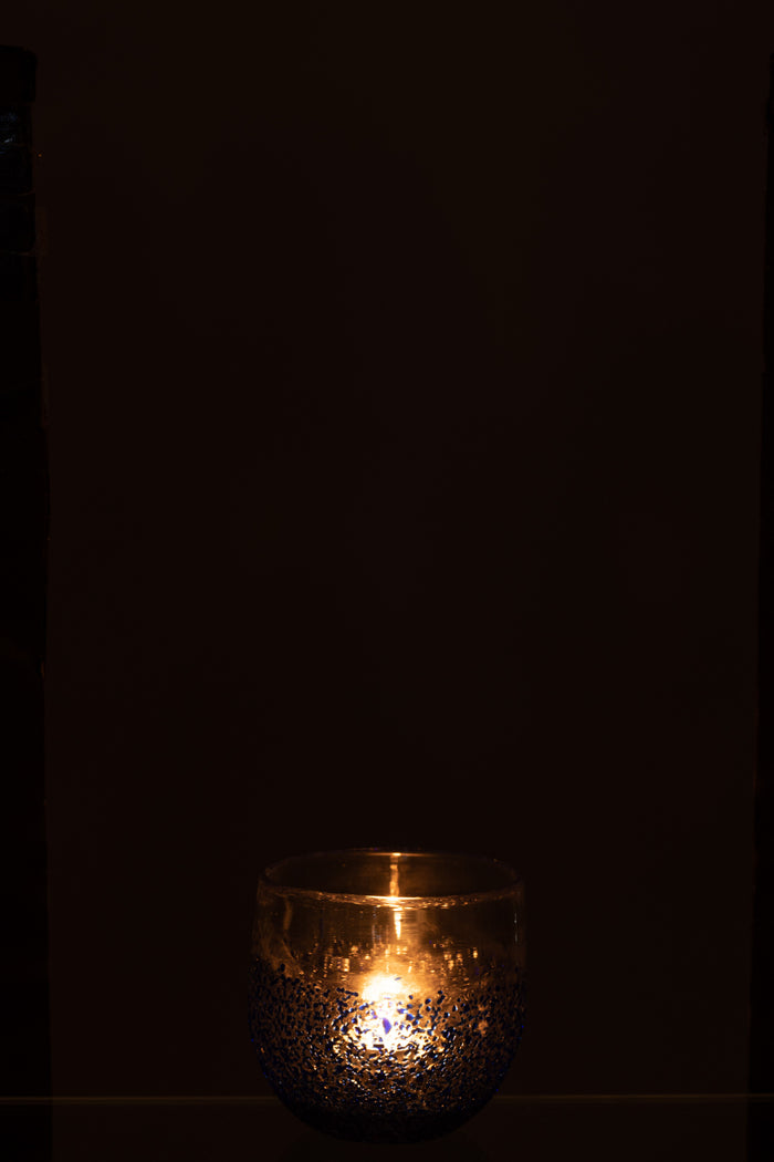 J-Line windlicht - glas - blauw