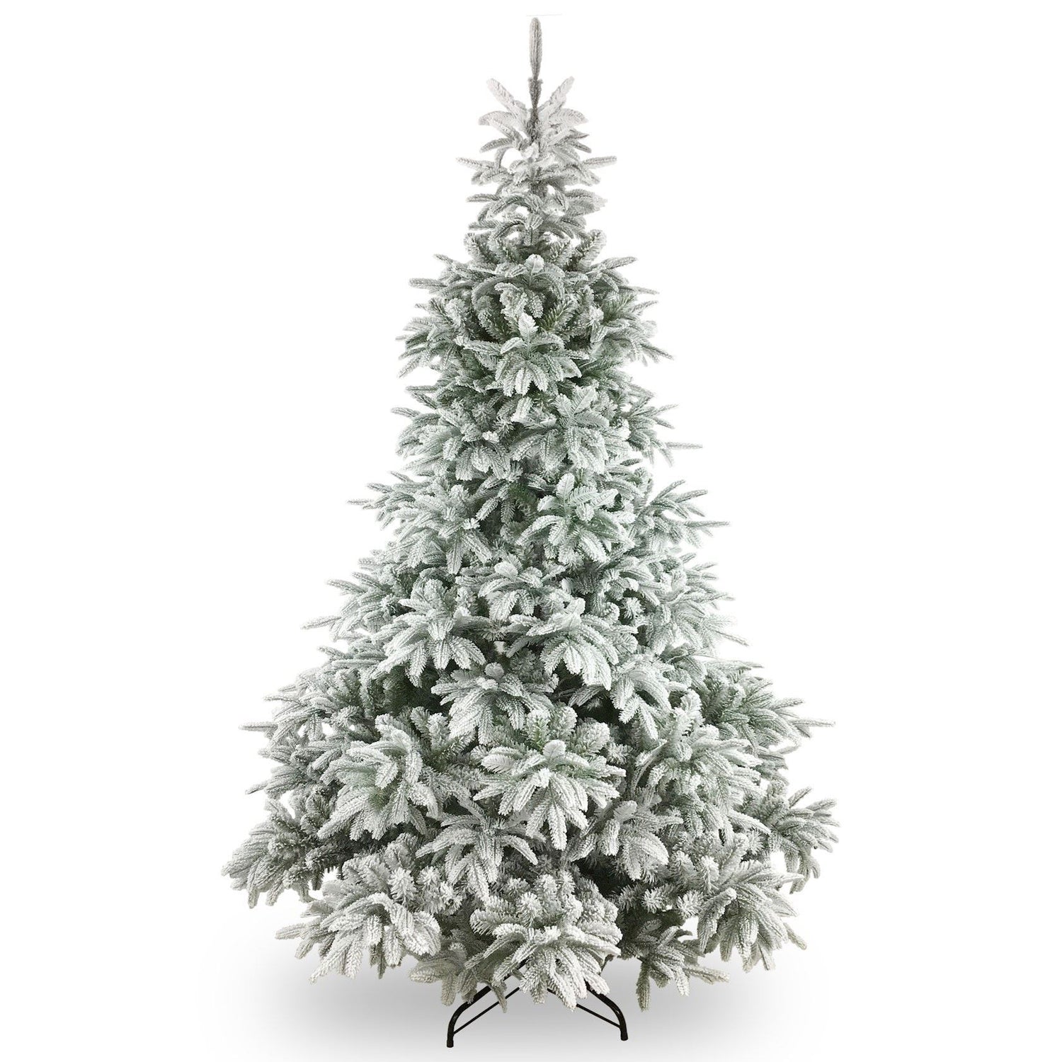 Andorra Flocked kunstkerstboom - 228 cm - Wit geflockt - Ø155 cm -