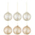 J-Line kerstbal Blaadjes - glas - transparant - beige|goud -