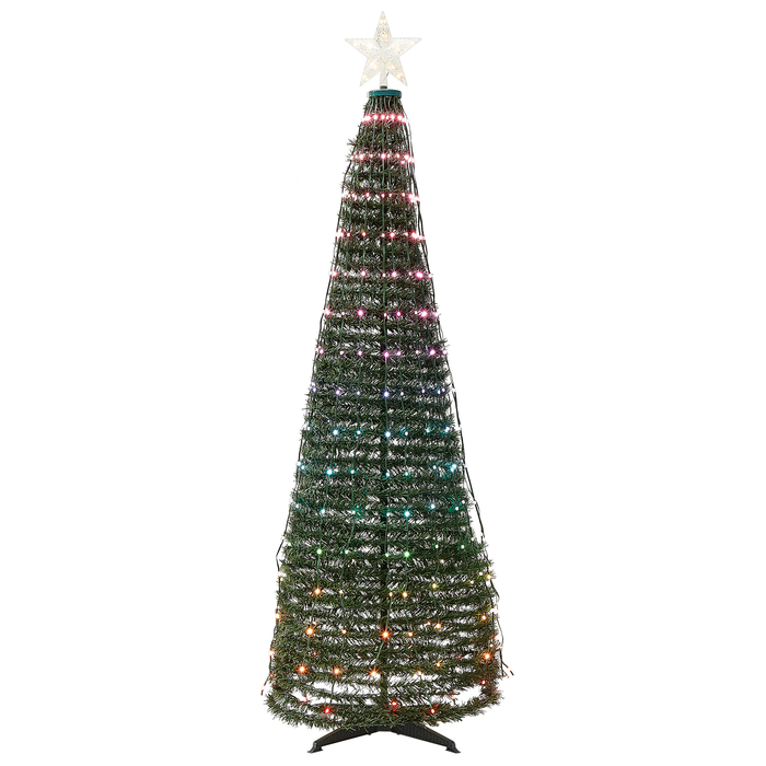 Beliani-SAARLOQ-LED kerstboom-Groen-188 cm- Synthetisch materiaal